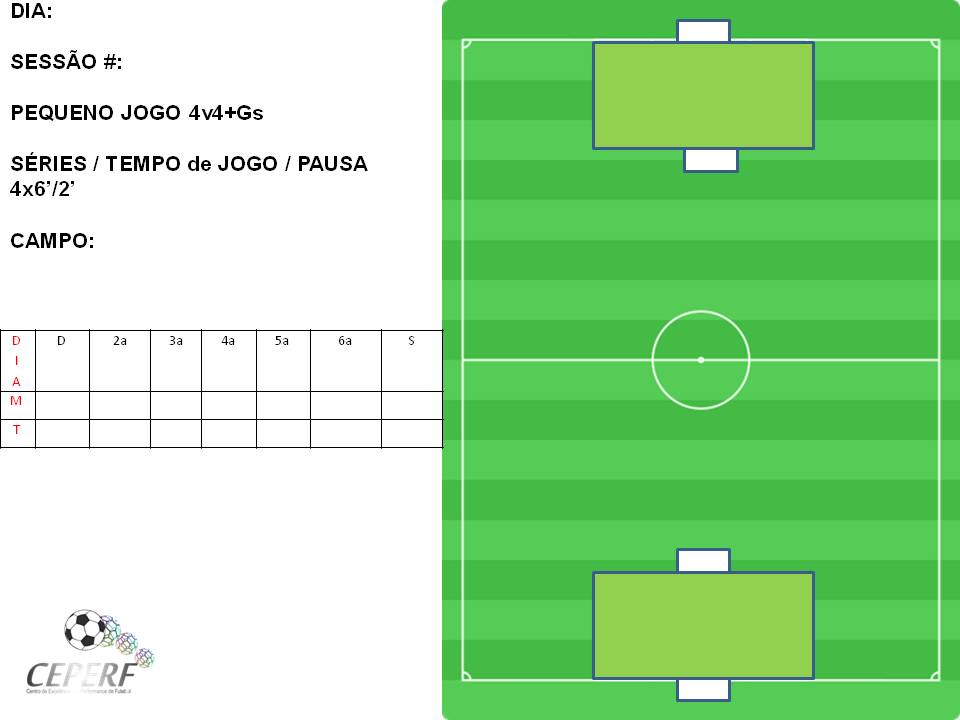 Planilha de treino para melhorar o condicionamento no futebol, treinos